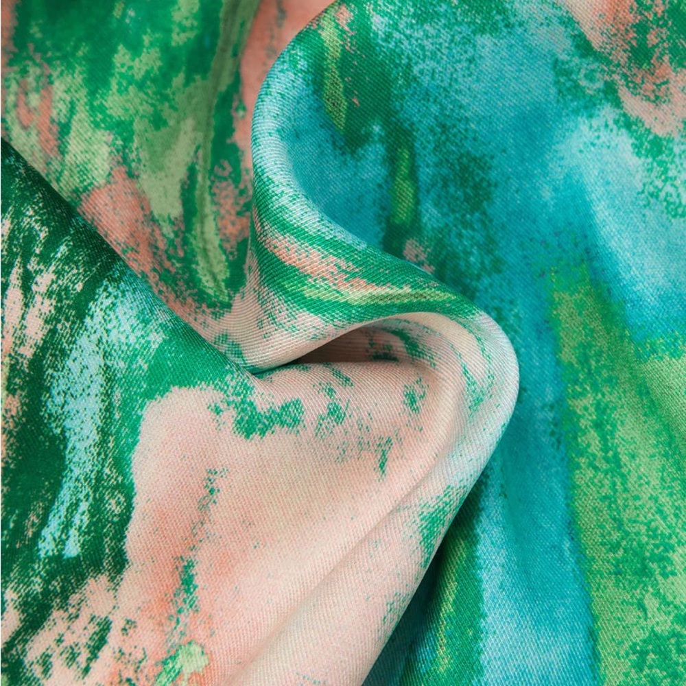044. Micas Marble Print High Waisted Full-length Straight Leg Pants S - Picture 5 of 5